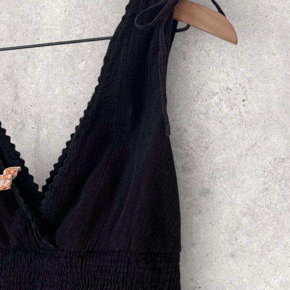 Anthropologie Maeve Midi Black Spring Smocked Dress - Picture 3 of 7